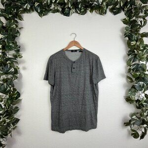 Theory Gaskell H Kornati Short Sleeve Button Henley Shirt Ember Men’s Size M